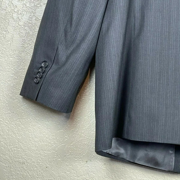 Banana Republic Suit Jacket Men's Sz 46R Three-Button Notch Lapel Pinstripe Gray - Picture 7 of 9